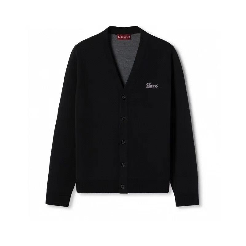 **do** เสื้อกันหนาว Gucci DOUBLE WOOL CARDIGAN WITH EMBROIDERY ใส่ได้ ชาย หญิง สินค้าใหม่ ของแท้