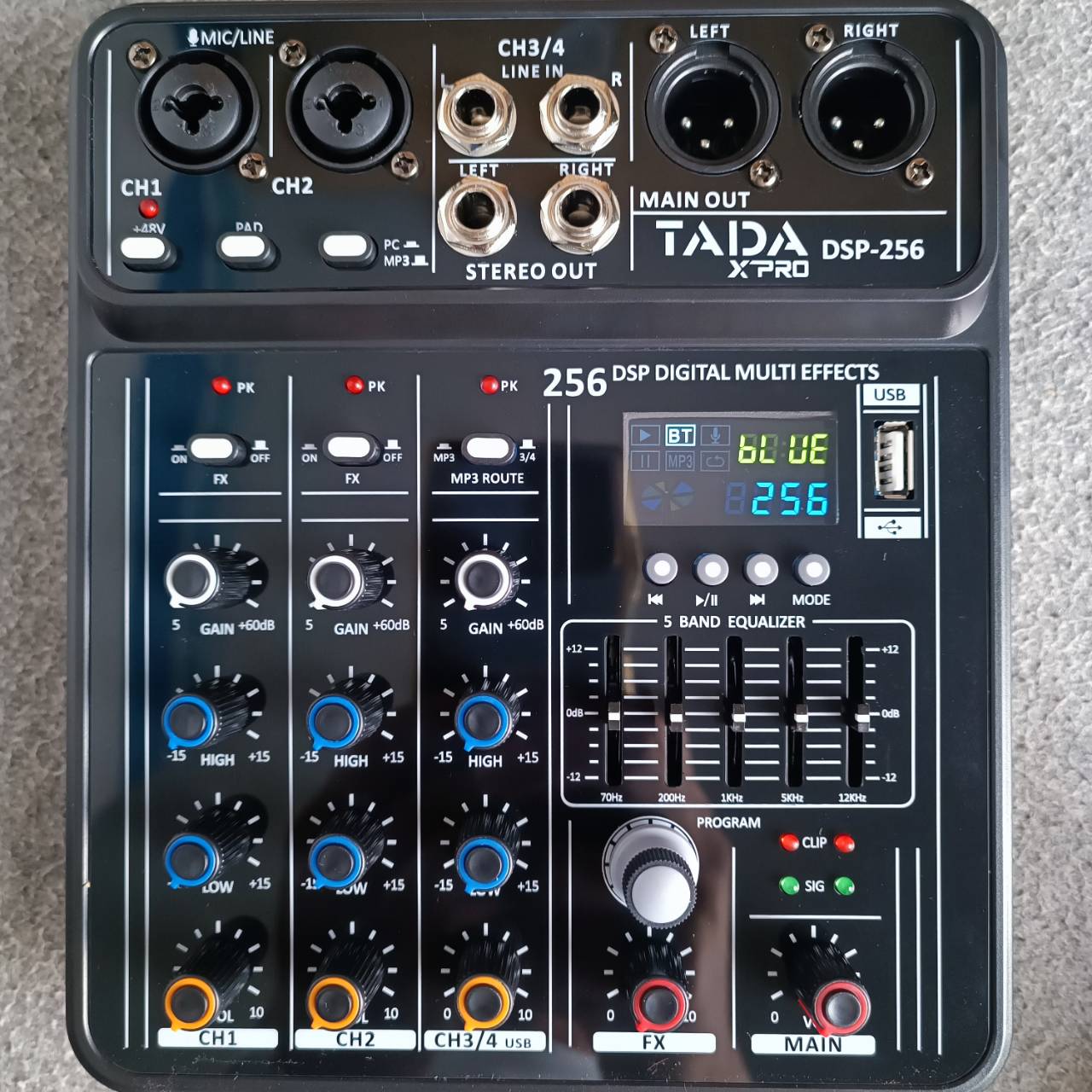 TADA DSP-256 MIXER 2ไมค์ อนาล็อกมิกเซอร์ 2 ช่องไมค์ แจ็ค Combo มี EQ เอฟเฟคแท้ 256DSP DSP 256 DSP256 เอไอ-ไพศาล