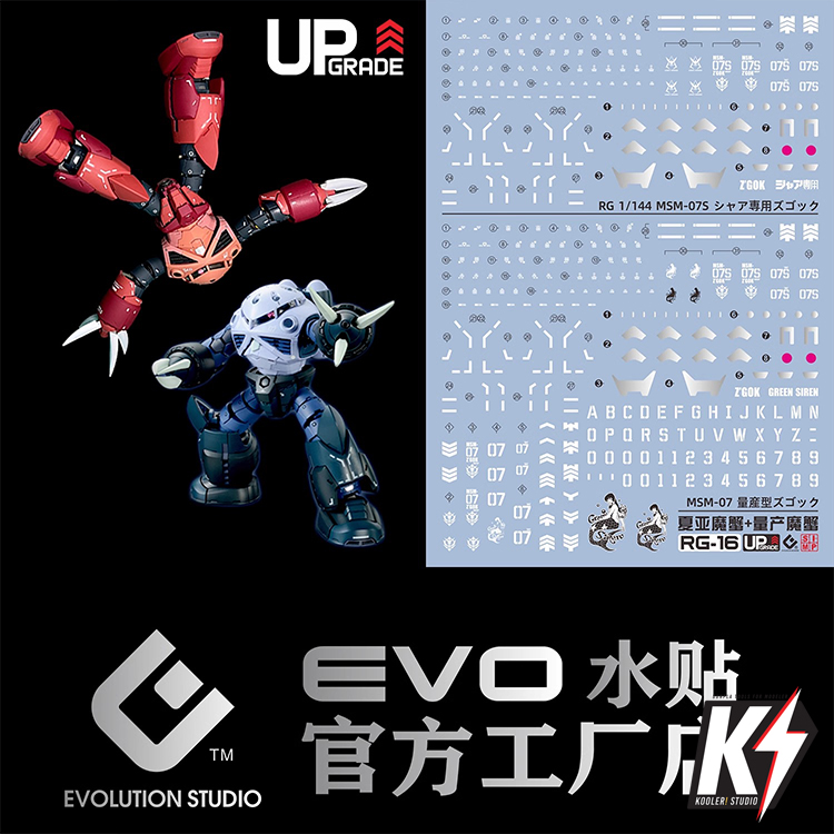 Waterdecal EVO UP Grade RG MSM-07S Z'Gok #ดีคอลน้ำสำหรับติดกันพลา กันดั้ม Gundam พลาสติกโมเดลต่างๆ