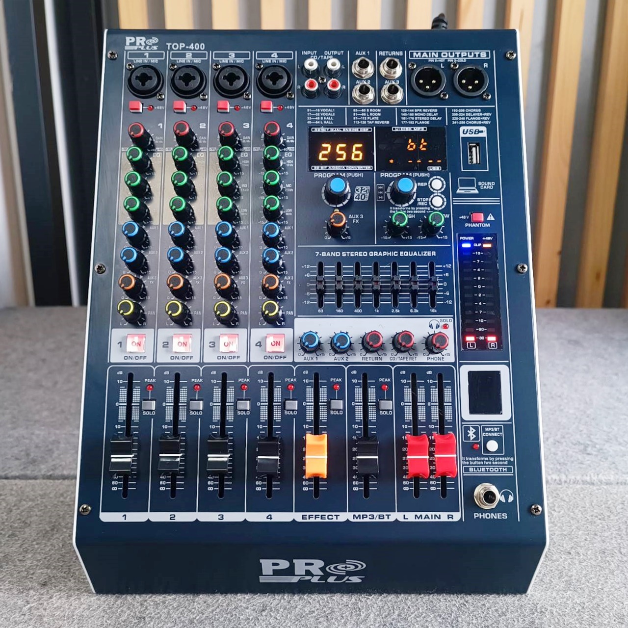 PROPLUS TOP-400 POWERMIXER เพาเวอร์มิกเซอร์สเตอริโอ 4 ชาแนล 250Wx2 USB/Bluetooth PRO PLUS TOP400 TOP 400 เอไอ-ไพศาล