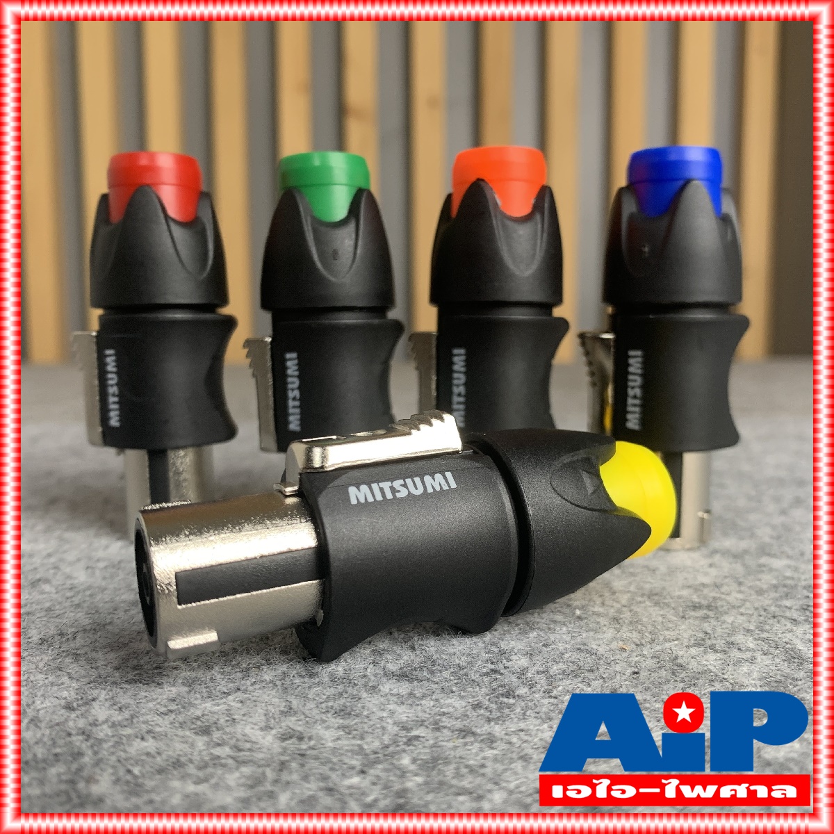 MITSUMI 911S06EX SPEAKON สีส้ม เสริมเหล็ก ราคาต่อ1ตัว ปลั๊กลำโพง หัวspeakon สเปคคอนตัวผู้ สเปคคอน สเปคค่อนลำโพง สเปคค่อน เอไอ-ไพศาล