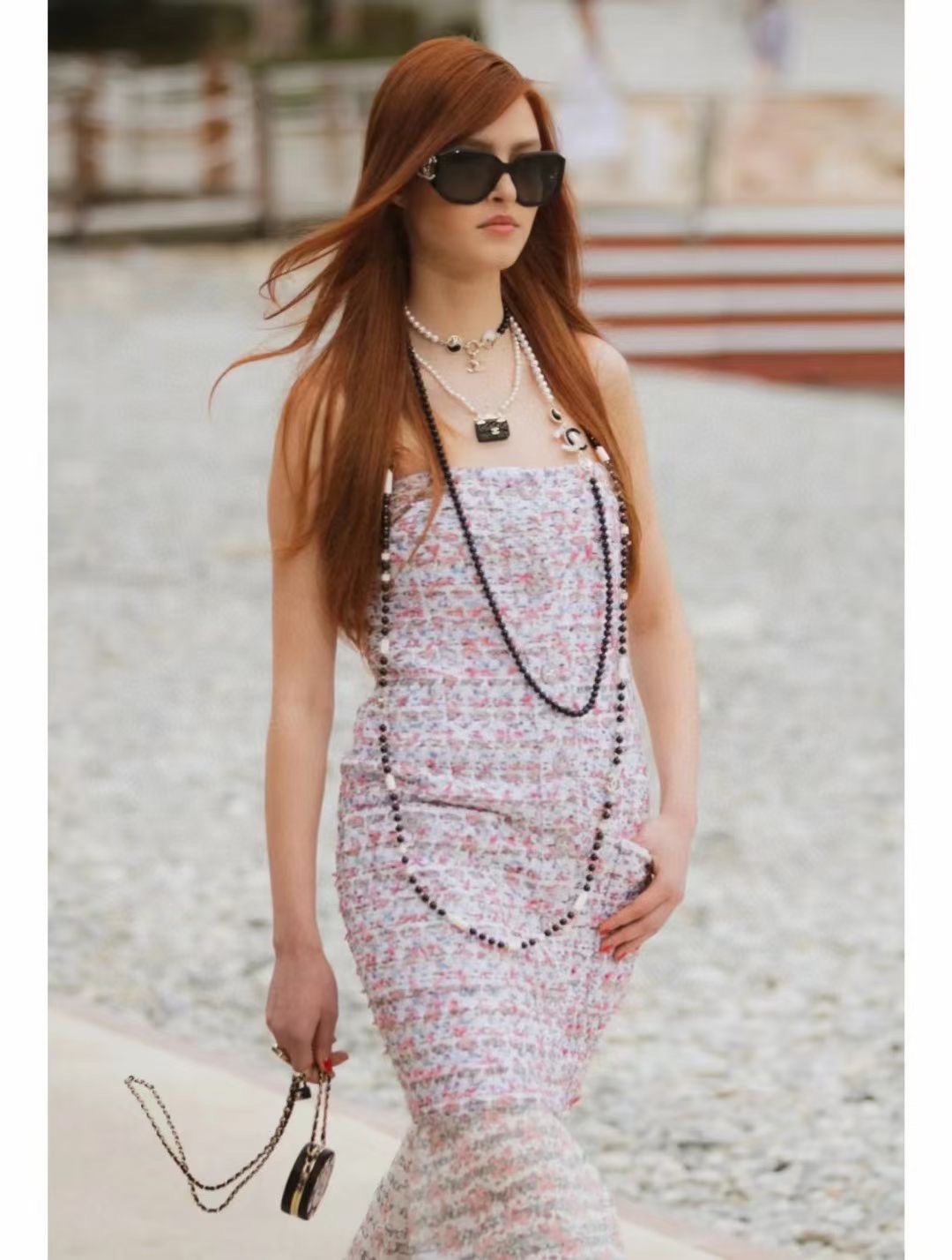 **do** แว่นตากันแดด Chanel แว่นตากันแดดทรงสี่เหลี่ยมผืนผ้า มี 2 สีให้เลือก สินค้าใหม่ ของแท้