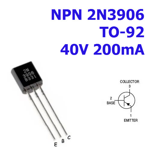 ทรานซิสเตอร์ 2N3906 PNP General Purpose Amplifier 40V,200mA