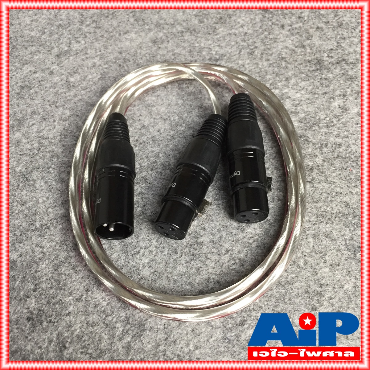 DYNACOM สายCANNONตัวผู้ออกCANNONเมียx2 J2049ต่อY 1เมตร สายใส สายสัญญาณเสียง XLRตัวผู้ ออก XLRตัวเมีย2หัว 1เมตร ยาว1เมตร XLRจะมีสีเงินและสีดำขึ้นกับล็อตการผลิต