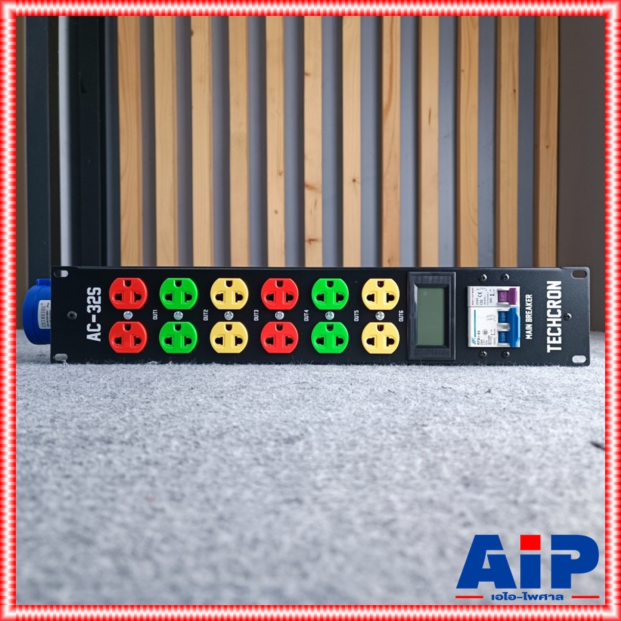 TECHCRON AC-32S ชุดโหลดไฟ 1เฟส ปลั๊กคละสี *สีฟ้า* ปลั๊กโหลดไฟ วัสดุเป็นเหล็ก พร้อมจอแสดงผล AC32S AC32S AC32 S AC-32 AC 32 S เอไอ-ไพศาล