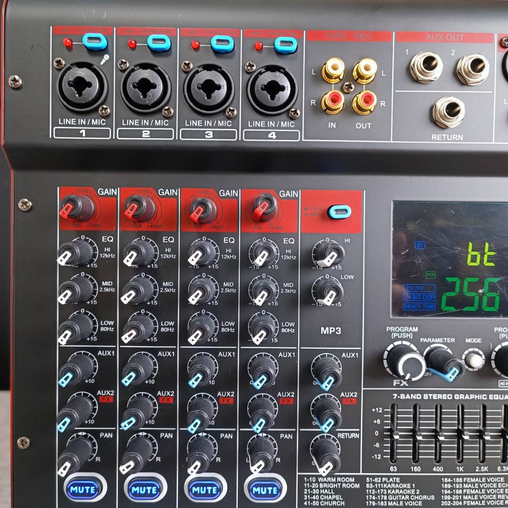 TADA SPIRIT-4 POWERMIXER พร้อม ไมค์ลอย2ตัว 350 watt EFX USB บลูทูส ธาดา มิกเซอร์อนาล็อก SPIRIT4 SPIRIT4 เอไอ-ไพศาล