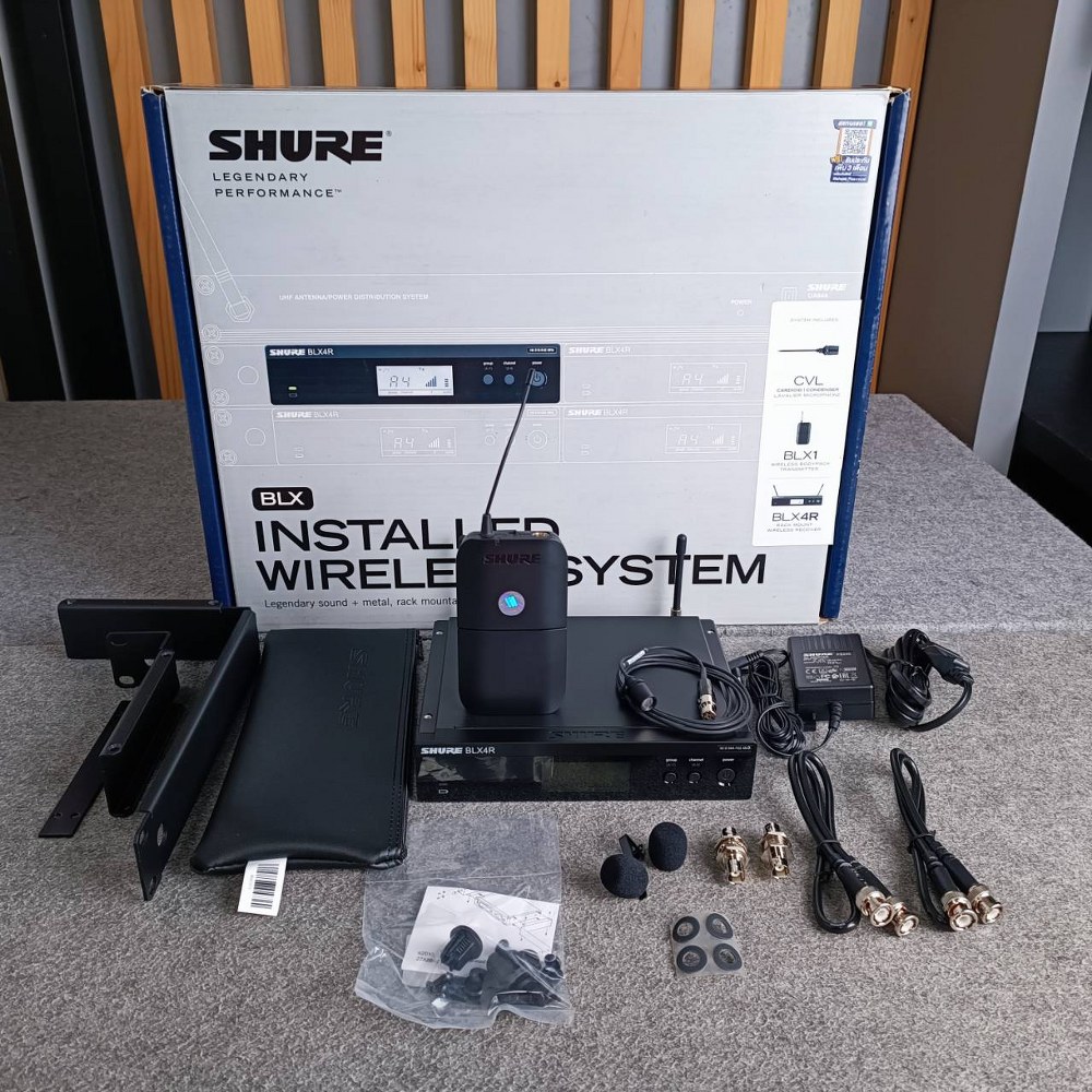 SHURE BLX14RA/CVL-M19 รุ่นติดแร็ค ไมค์ลอยหนีบ BLX14RA/CVL M19 ชุดไมค์หนีบปกเสื้อ ชุดไมโครโฟนไร้สาย BLX14RACVLM19 เอไอ-ไพศาล +++