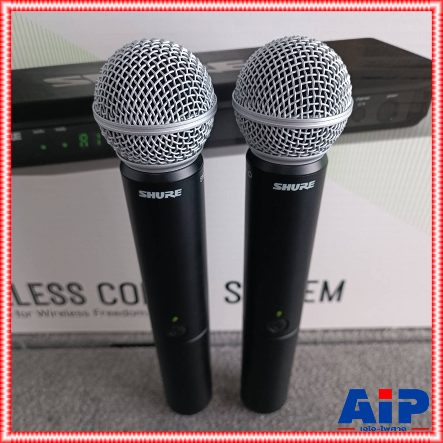 SHURE BLX288TH/SM58-Q12 ไมค์ลอยคู่ ไมโครโฟนไร้สายแบบมือถือคู่ ชนิด Dynamic คลื่นความถี่ 748-758MHz BLX 288 TH / SM 58 Q 12 BLX288TH/SM58Q12 เอไอ-ไพศาล +++