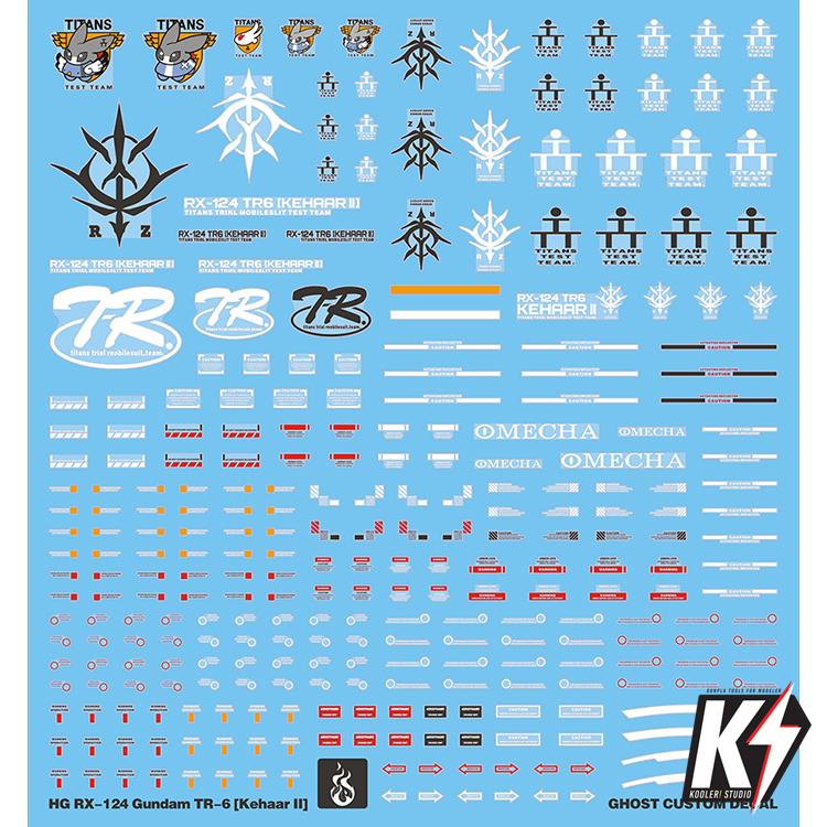 Waterdecal CG HG RX-124 Gundam TR-6 ( Kehaar II ) #ดีคอลน้ำสำหรับติดกันพลา กันดั้ม Gundam พลาสติกโมเดลต่างๆ