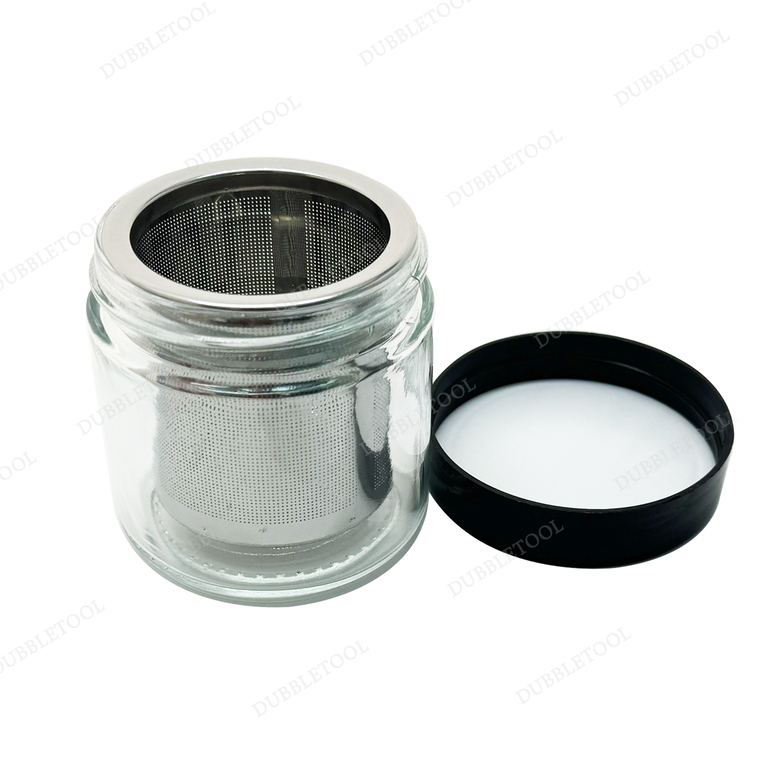 ขวดแก้วล้างเพชร ขวดแก้วล้างพลอย ขวดแก้วแช่เพชร โหลแก้วล้างเพชร สแตนเลส(Stainless) SUS 304 Diamond Stone Washer