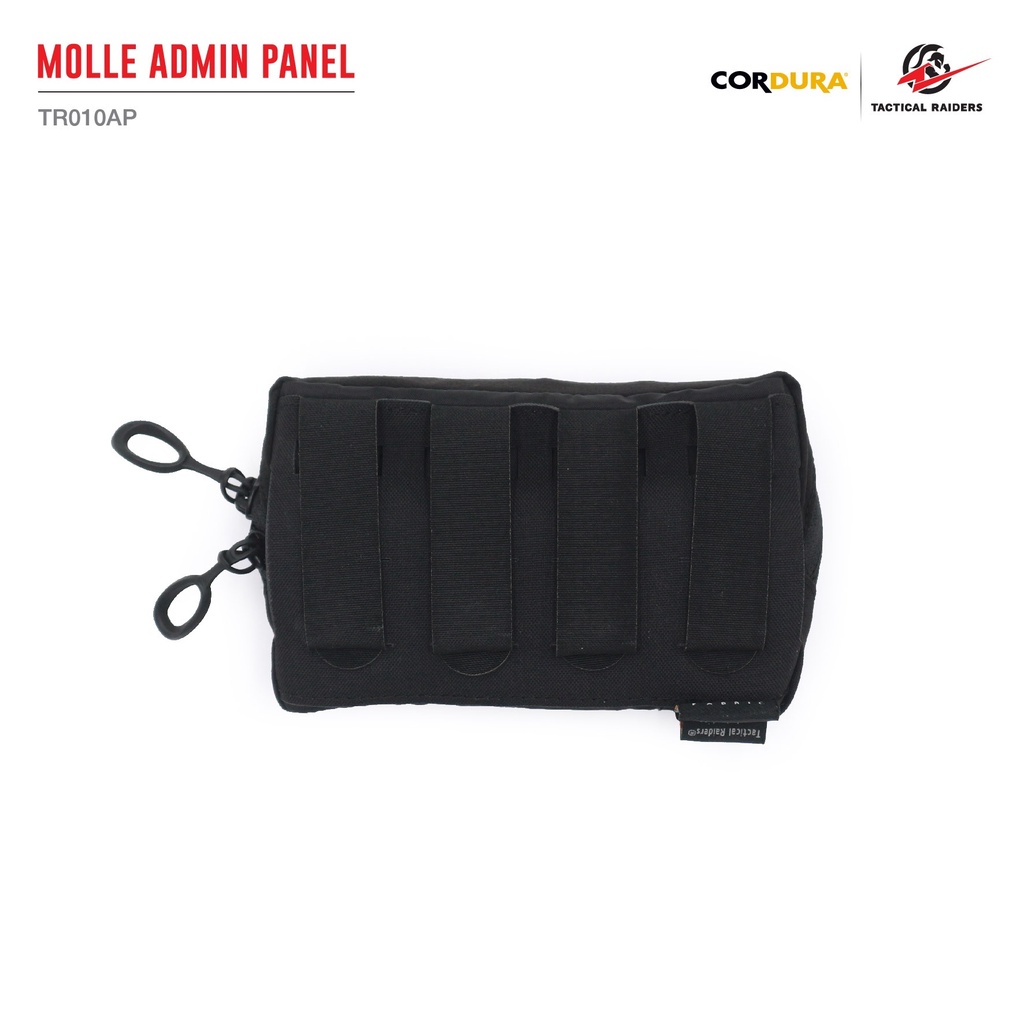 กระเป๋าเสริมติดเวส สีดำ-สีเขียว Molle Admin Panel [ TR010AP ] ( Tactical Rider )
