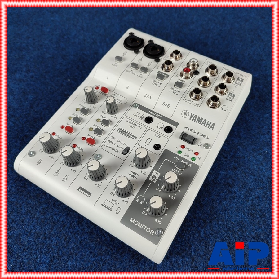 YAMAHA AG-06MK2W สีขาว MIXER มิกเซอร์ 6 ช่องสัญญาณพร้อมอินเตอร์เฟสเสียงแบบ USB ยามาฮ่า AG 06 MK 2 W AG06MK2W เอไอ-ไพศาล