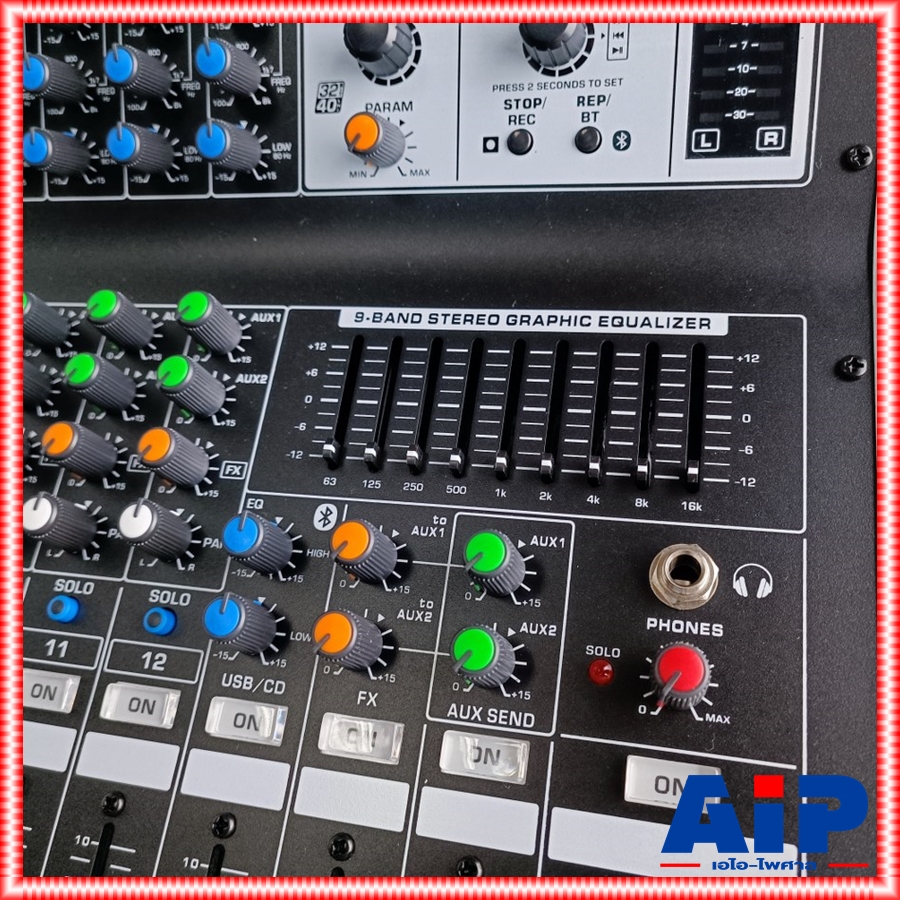 PROEUROTECH PMX-P12950 X4 POWERMIXER+บูลทูส เพาเวอร์มิกเซอร์ รุ่นใหม่ โปรยูโรเทค 12 ช่องไมค์ 4 ช่องขับลำโพง 950 วัตต์ ตัดความถี่ซับได้ PMXP12950X4 เอไอ-ไพศาล