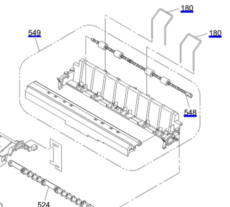 ROLLER,PAPER EJECT,ASSY (ลูกยางในชุดตัวฉีกกระดาษ) EPSON LQ-310 "ตำแหน่งที่ 548"