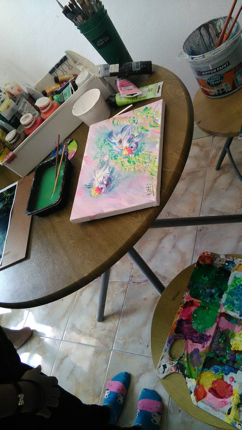 วันนี้ ทางกลุ่มนักเรียนโรงเรียนสตรียะลา ได้มาขอสัมภาษณ์เพื่อนำไปทำโครงงาน เกี่ยวกับคนทำงานศิลปะในภาคใต้ และได้มีการสาธิตวาดภาพเพื่อมอบให้กับกลุ่มนักเรียน