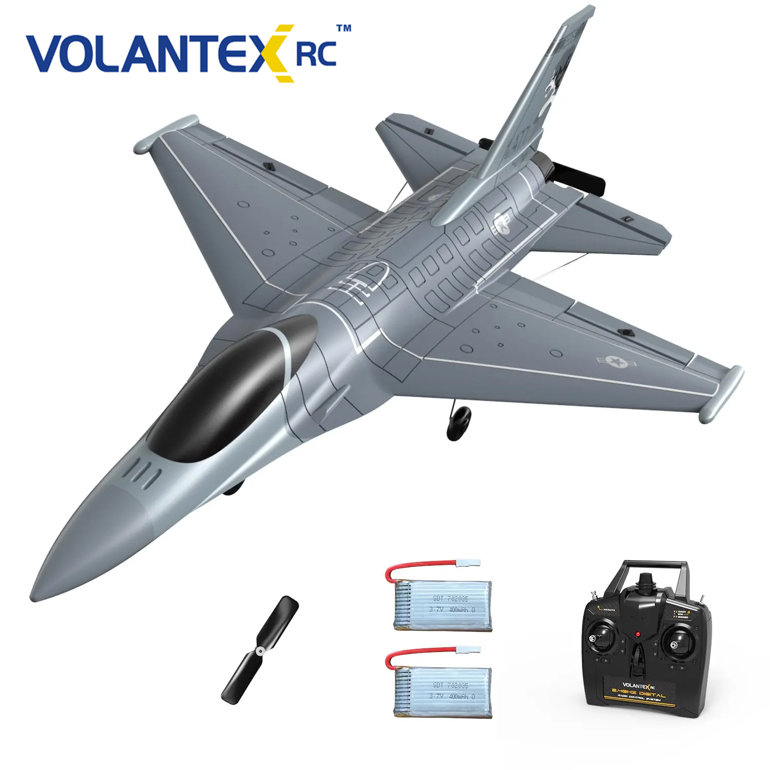 เครื่องบินพร้อมเล่น 4CH Volantex : F16 เครื่องบินบังคับ มีไจโรในตัว บินง่าย มือใหม่เล่นได้