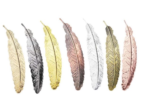 ของชำร่วยงานแต่งงาน ที่คั่นหนังสือ สไตล์ วินเทจ ที่คั่นหนังสือ โลหะ ขนนก สีทอง ดำ เงิน สวยหรู ใช้งานได้จริง 310138