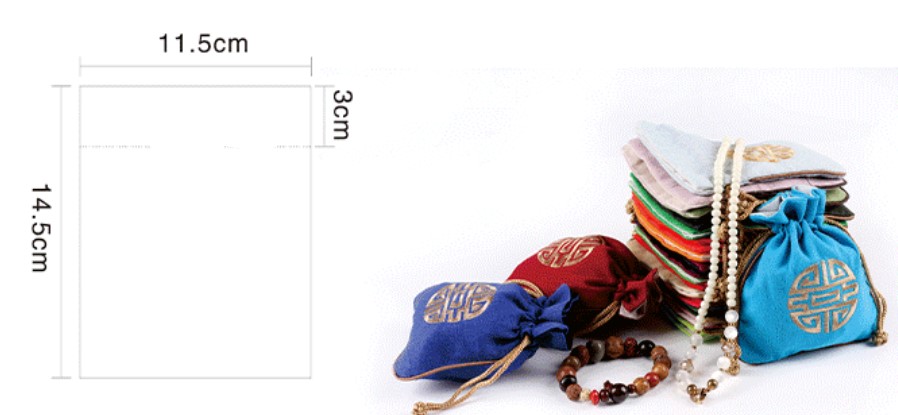 ถุงผ้ากระสอบขนาดกลาง ถุงผ้าหูรูด ขนาด 11 cm ถุงผ้าใส่ของชำร่วย อักษร มงคล ของจีน อายุยืน 198387