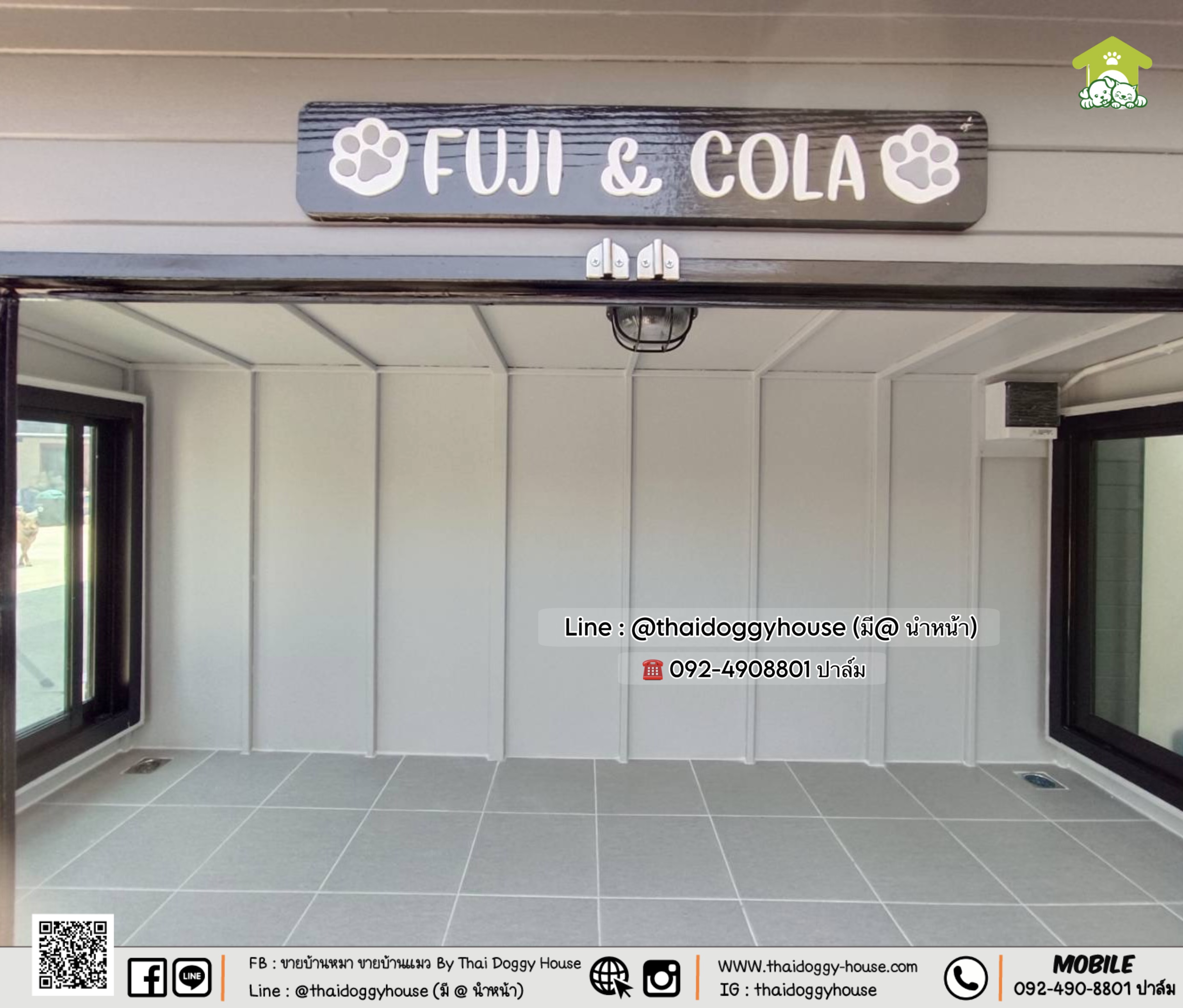 บ้านหมา บ้านแมว 𝐓𝐇𝐀𝐈 𝐃𝐎𝐆𝐆𝐘 𝐇𝐎𝐔𝐒𝐄 แบบบ้าน " 𝐁𝐎𝐗 𝐒𝐓𝐘𝐋𝐄" ติดแอร์เพิ่มได้