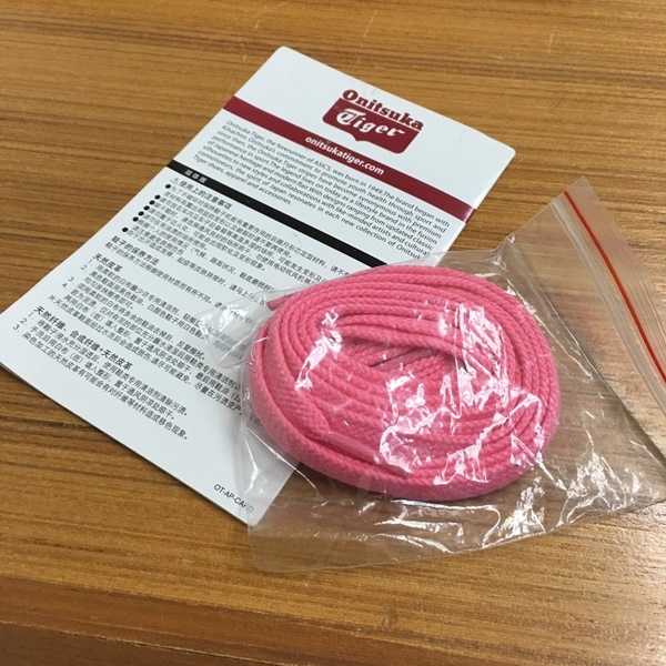 เชือก Onitsuka Tiger ของแท้ สีชมพู Sweet Pink 2019
