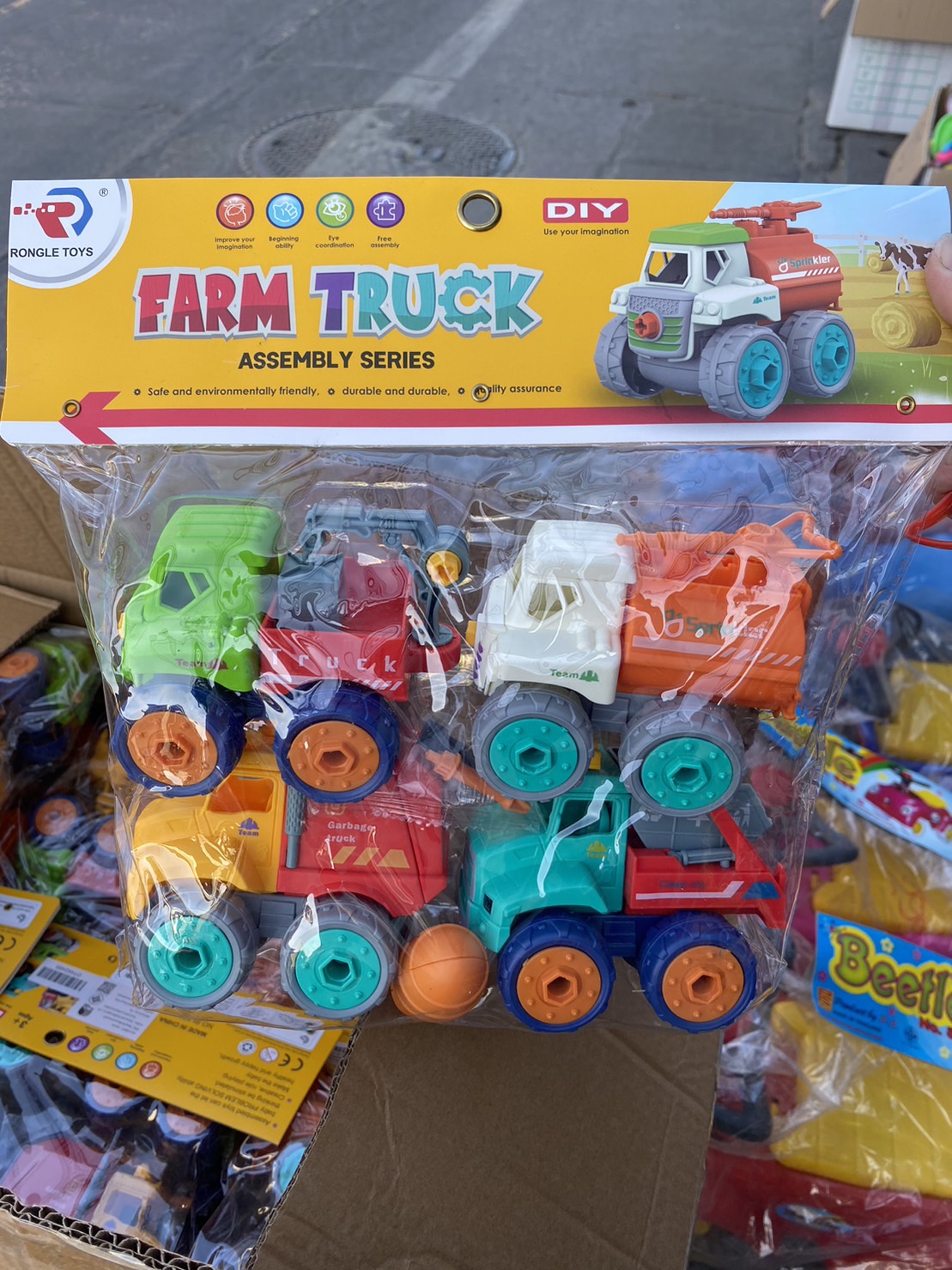 RL589-31D ของเล่นเด็กโมเดลรถถอดประกอบ รถเล่นมือถอดประกอบ 4 คัน ปลีกห่อละ