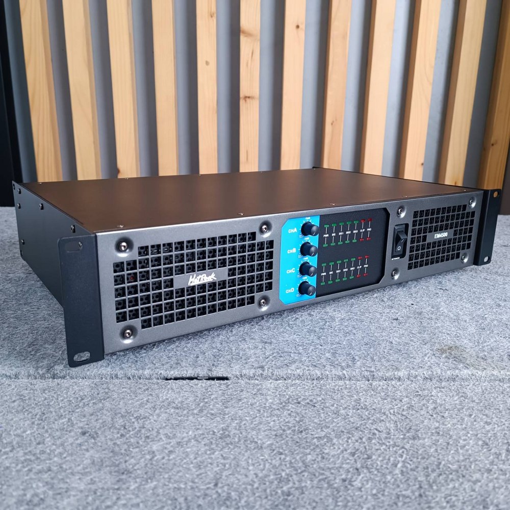 HOTROCK EM-4500 POWERAMP เพาเวอร์แอมป์ 4 แชนแนล กำลังขับ 500 วัตต์ที่ 8 โอห์ม EM 4500 EM4500 เอไอ-ไพศาล