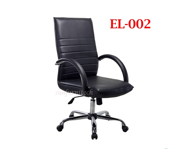เก้าอี้สำนักงานพนักพิงกลาง หุ้มหนังพีวีซี มีท้าวแขน elegant รุ่น EL-002