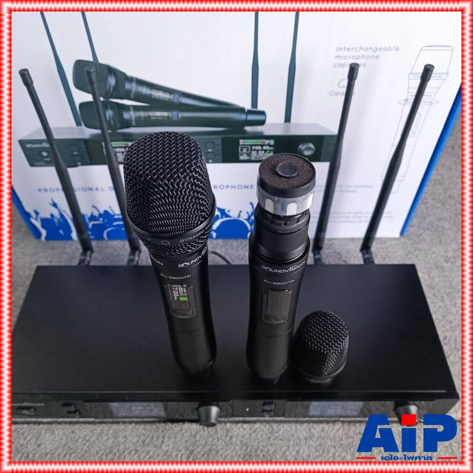 SOUNDVISION SU-990D/HTP PLUS ไมค์ลอยถือคู่ ไมโครโฟนไร้สายการใช้งานในย่าน UHF 694.4 – 702.7 และ 748.3 – 757.7 MHz SU 990D/HT SU990D/HT เอไอ-ไพศาล