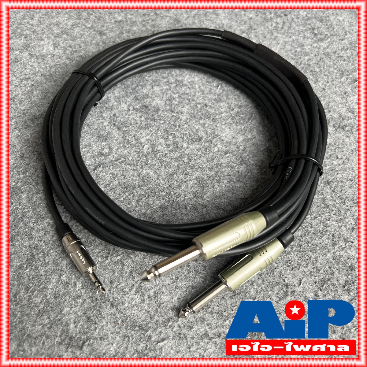 10เมตร AMPHENOL สาย TR-ST - PHONEx2 10M CA52-333-AMPHENOL สายTR-ST-PHONEx2 3M CA52-3333-WB-010 สายสัญญาณ TR-ST ออก ปลั๊กไมค์ โมโน 2หัว สายคอมเข้ามิกซ์ เอไอ-ไพศาล