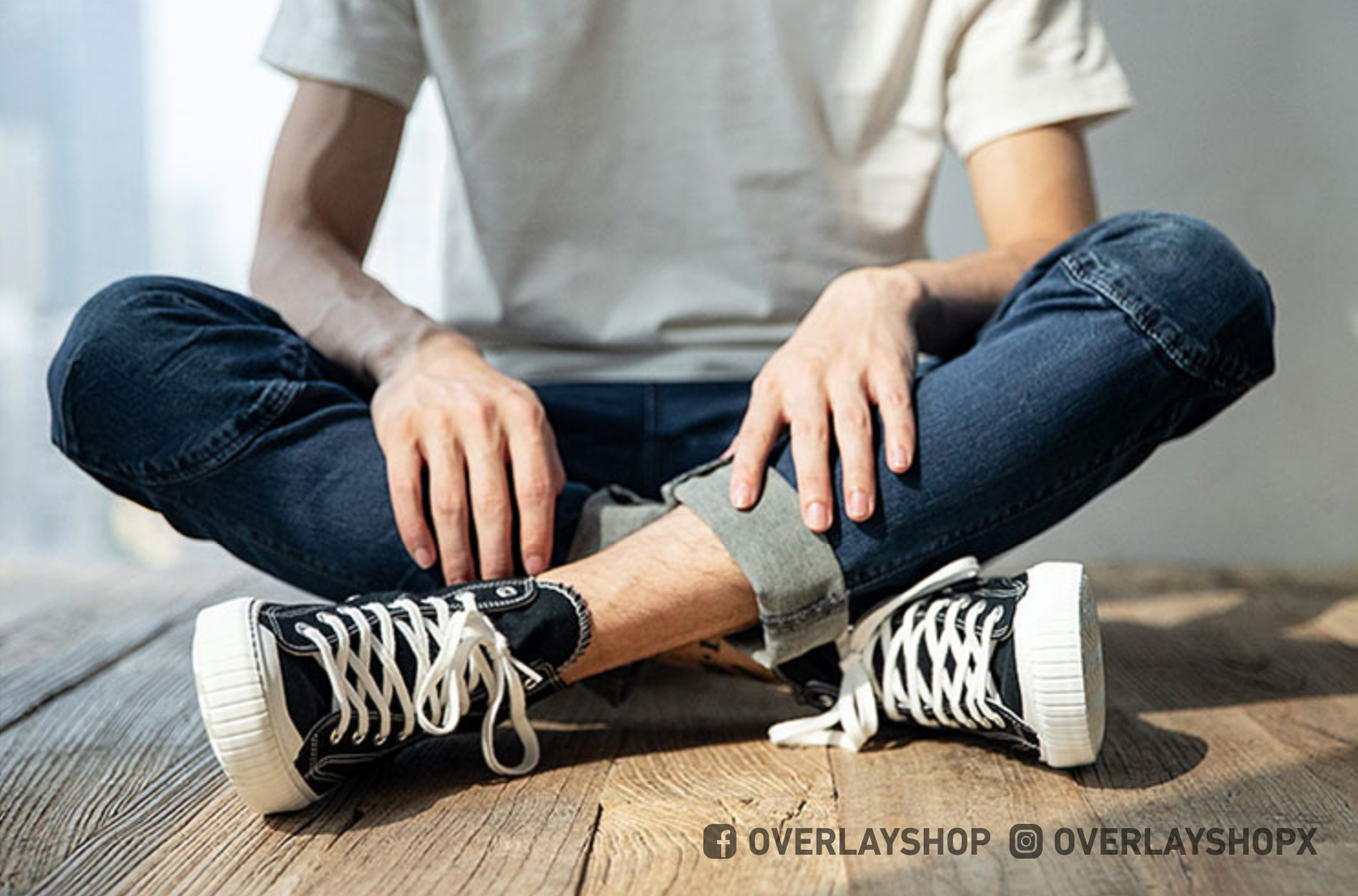 OVERLAY 1970S SHOES (BLACK)