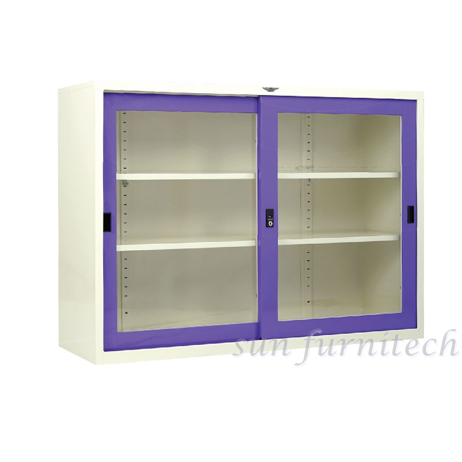 ตู้เอกสารบานเลื่อนกระจก 5 ฟุต elegant รุ่น SL5FGL