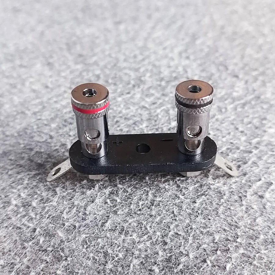 ไบติ้งโพสต์คู่ สีเงิน กดได้ ตัวเล็ก ขั้วลำโพง BIDINGPOST ไบดิ้งโพสต์คู่ แบบกดหนีบสาย เอไอ-ไพศาล