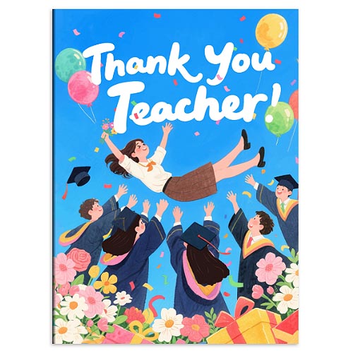 การ์ดขอบคุณคุณครู (หญิง) Jumbo ขนาด A4