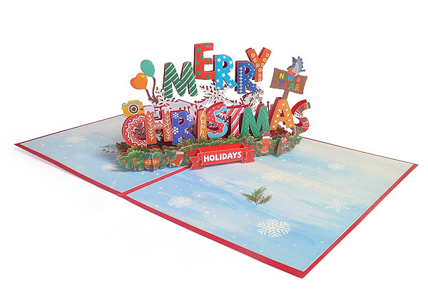 การ์ดคริสต์มาส Pop-Up - Merry Christmas