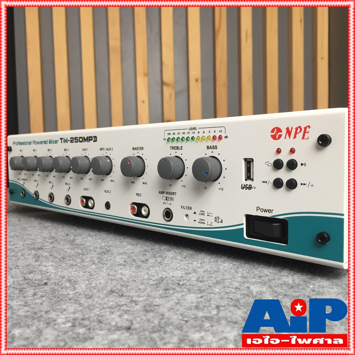 NPE TM250MP3 POWERMIXER มีLINE มีช่อง USB TM250 MP 3 เอ็นพี่อี เครื่องขยายเสียง แอมป์ แอมป์ประกาศ +++