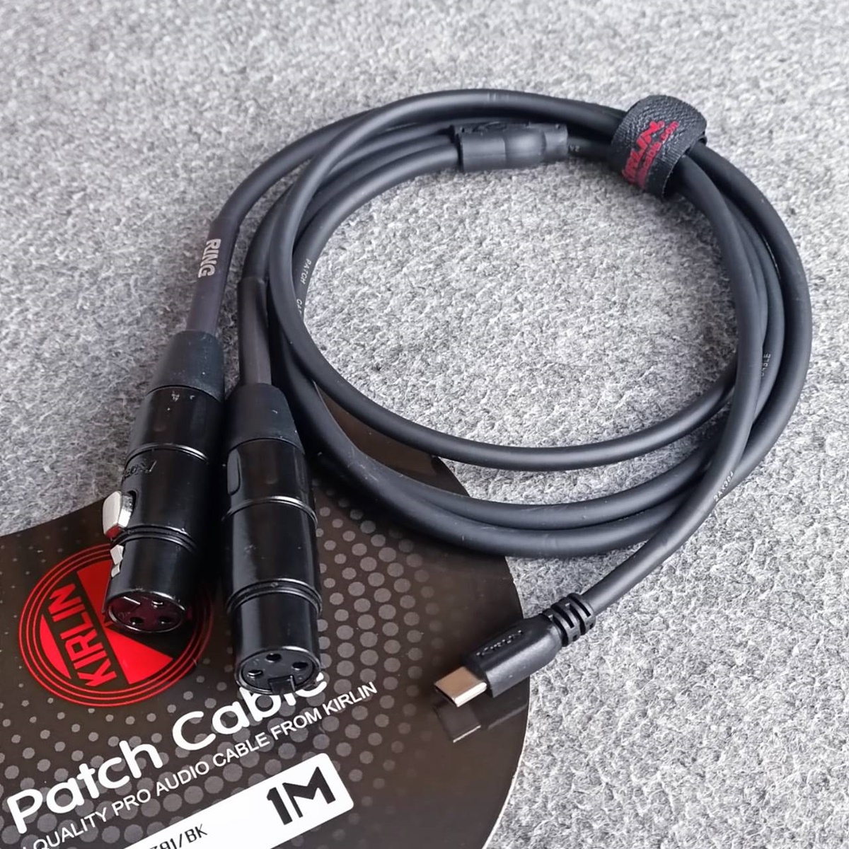 1เมตร KIRLIN UY-C-391 BK สาย USB type C ออก XLR เมีย x2 สายสัญญาณเสียง type C - J.XLRx2 เอไอ-ไพศาล