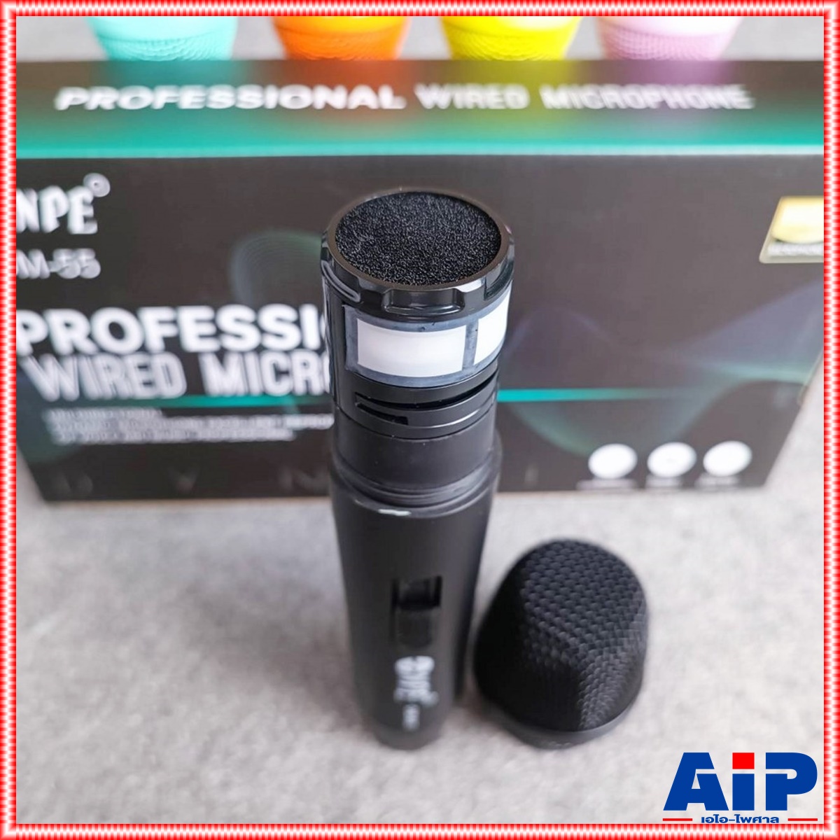 มี 5 สีให้เลือก NPE DM-55 ไมค์สาย ดำ / เขียว / เหลือง / ส้ม / ชมพู ไมโครโฟนไดนามิก DM 55 DM55 เอไอ-ไพศาล