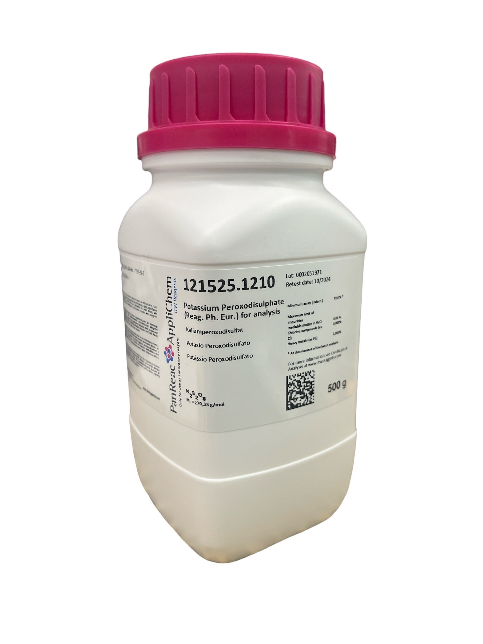 Potassium Persulfate AR, 500 g -Pareac