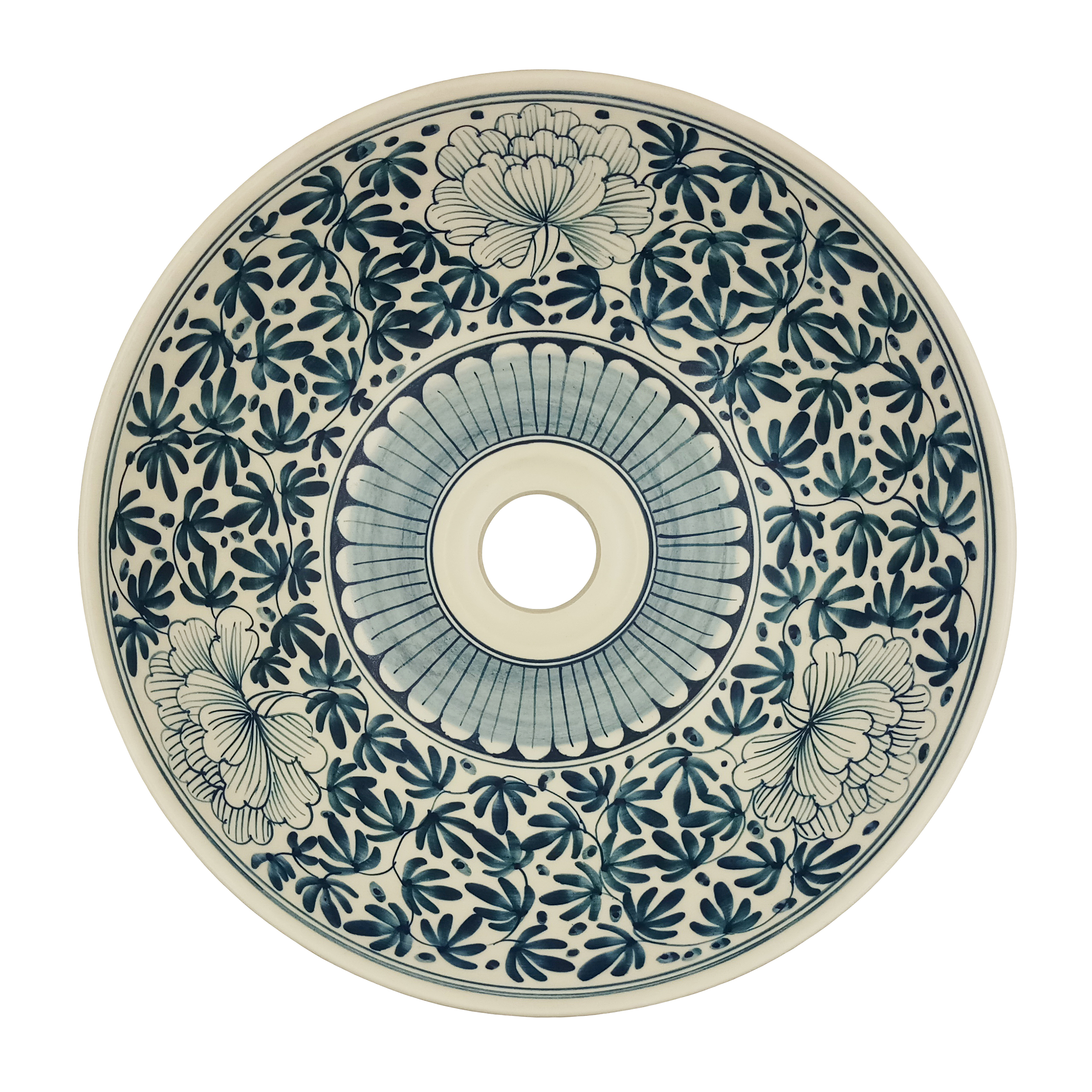 Ceramikplus No. CSP-050RMB อ่างล้างหน้าเซรามิคแบบลอย อ่างล้างมือเซรามิกแบบวางบนเคาน์เตอร์ อ่างเขียนลาย อ่างสปา (Handpainted Ceramic Washbasin Sink)