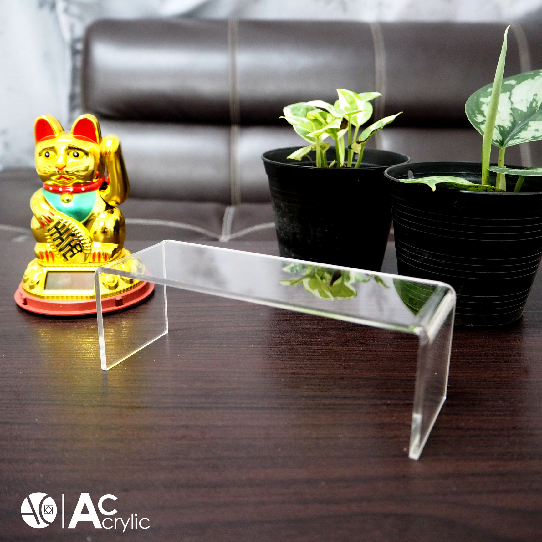 ชั้นวางโมเดล ชั้นวางของ ชั้นอะคริลิค ทรง U ขนาด ก5xย15xส5cm. หนา 3 มิล Acrylic Stand U (S1.1)