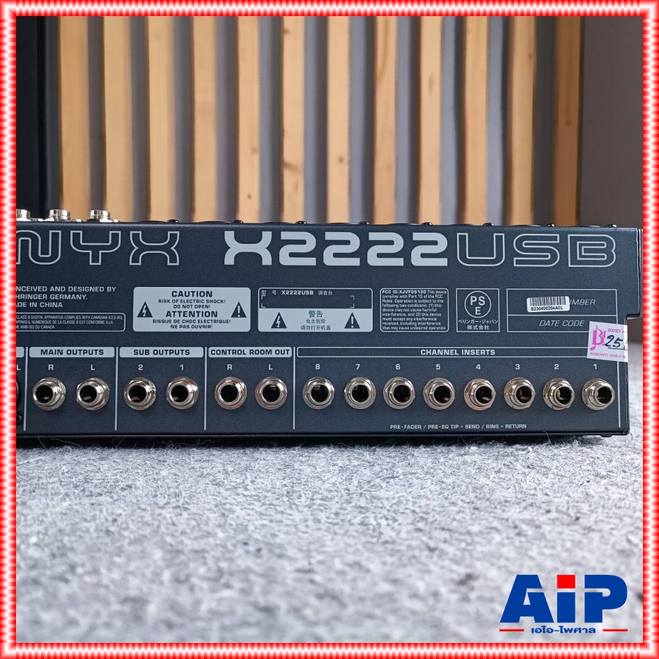 BEHRINGER XENYX-X2222USB mixer เครื่องผสมสัญญาณเสียง มิกเซอร์ แบบอนาล็อค XENYX X2222USB XENYXX2222USB เอไอ-ไพศาล