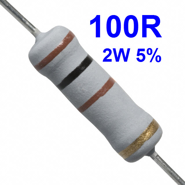 100 ohm 2W 5% Carbon Film Resistor