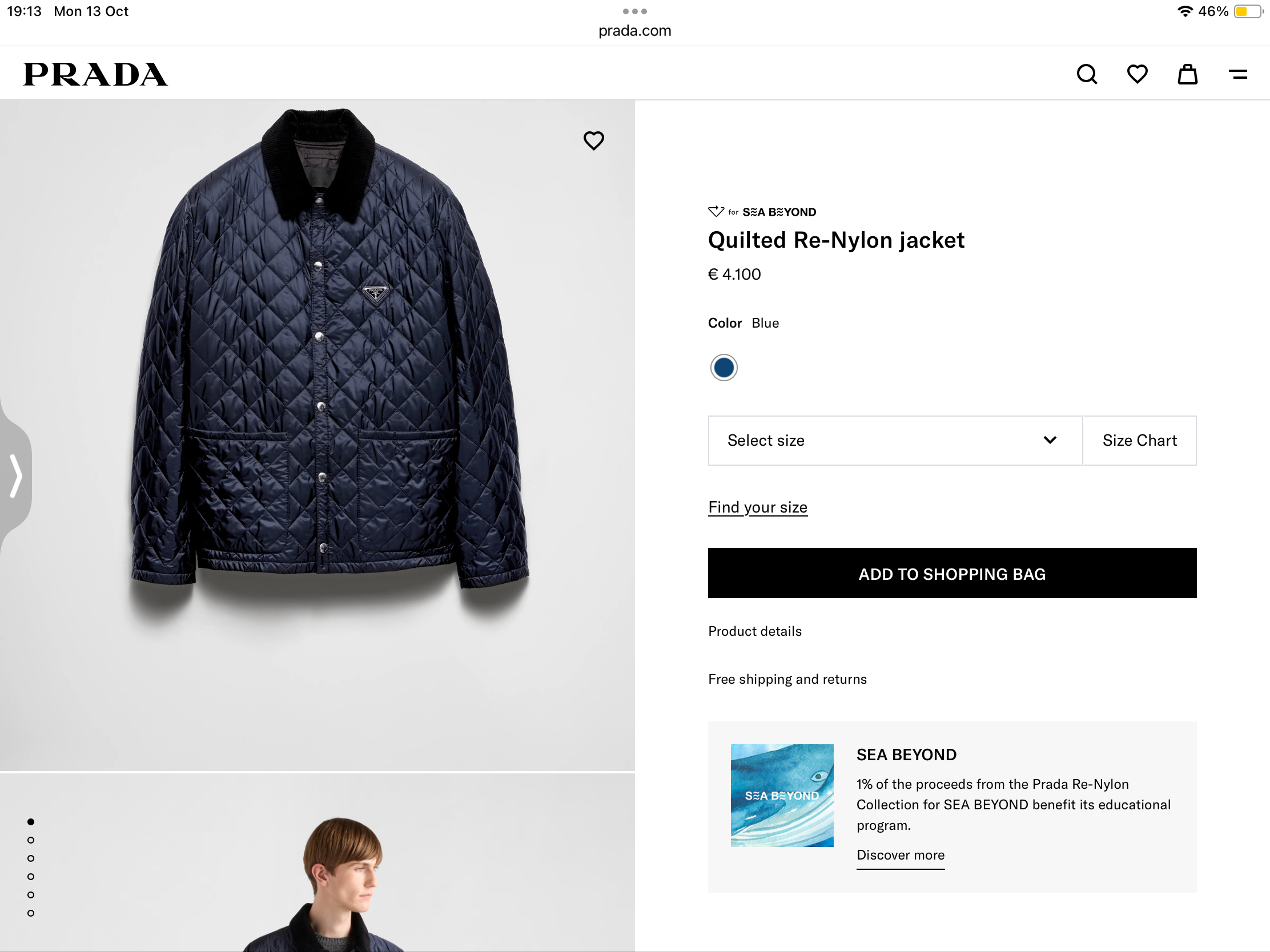 **do** เสื้อกันหนาว Prada Quilted Re-Nylon jacket คอปกผ้าลูกฝูก มี 2 สี ใส่ได้ชาย หญิง สินค้าใหม่ ของแท้