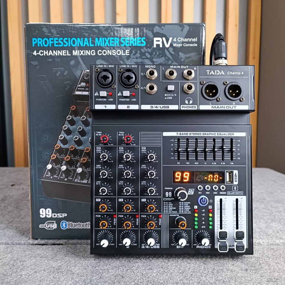 TADA CHAMP-4 MIXER มิกเซอร์อนาล็อก 4 แชนแนล บลูทูธ Bluetooth mixer เอฟเฟคแท้ ธาดา TA DA CHAMP 4 CHAMP4 เอไอ-ไพศาล