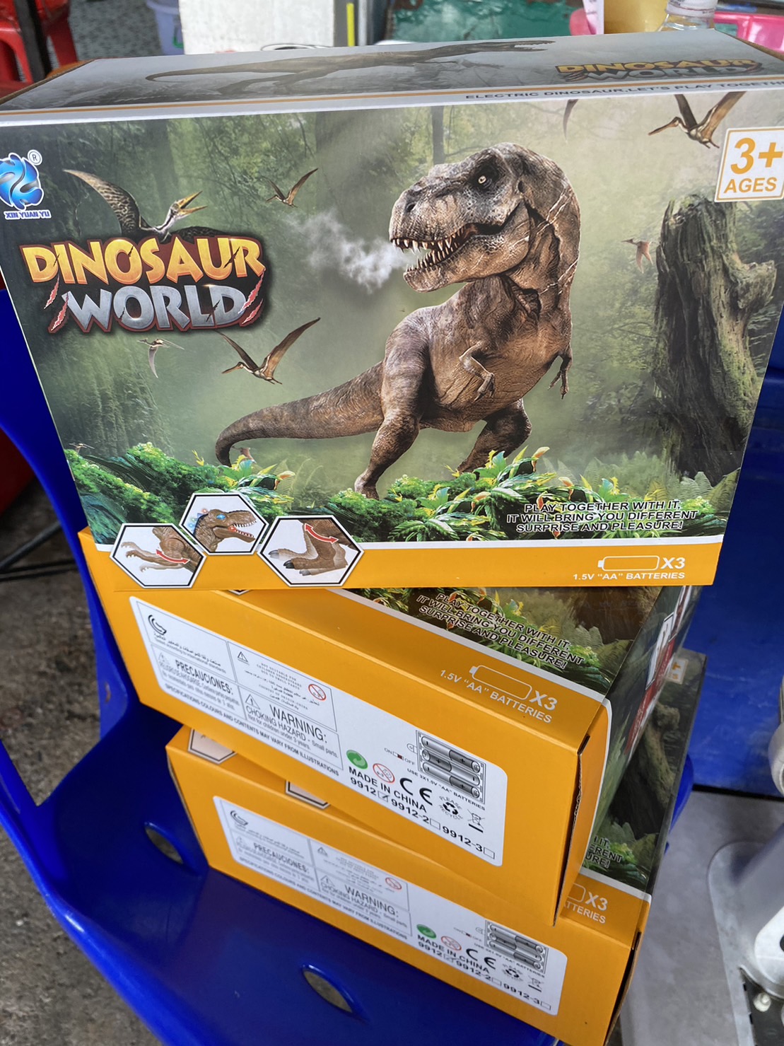 9912W ของเล่นเด็ก ไดโนเสาร์เดินได้มีเสียงไฟใส่ถ่าน ไดโนเสาร์ของเล่น ปลีกตัวละ