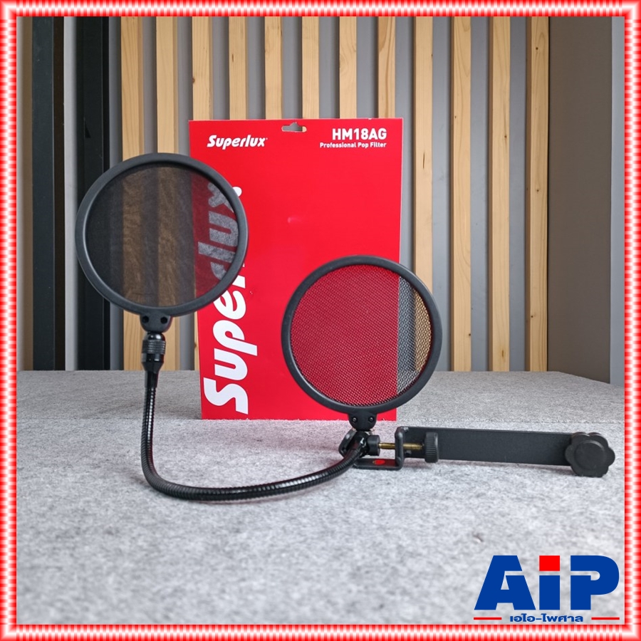 Superlux HM-18AG Popfilter อุปกรณ์ สำหรับไมโครโฟน HM 18 AG ช่วยการกรองเสียงให้เสียงที่พูด คมชัดและใส มากขึ้น 1ตัวมี 2 ชิ้น HM18AG Pop filter