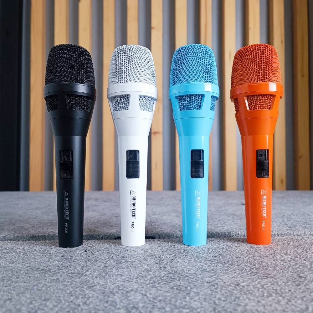 มี 4สี ให้เลือก สีดำ/สีขาว/สีฟ้า/สีส้ม MICROTECH PRO.II ไมค์สาย ไมค์โครโฟน พร้อมสาย5เมตร MICRO TECH PRO II ไมโครเทค ไมค์คาราโอเกะ ไมค์ ไมค์ร้องเพลง MICCROPHONE เอไอ-ไพศาล