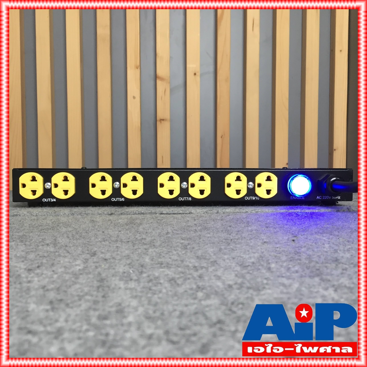 TECHCRON AC802A ปลั๊กไฟ 1U ปลั๊กเหลือง AC802 จอสีน้ำเงิน AC-802 ปลั๊กไฟใส่แร็ค AC 802 A ปลั๊กไฟภาคสนาม ปลั๊กไฟใช้กับเครื่องเสียง