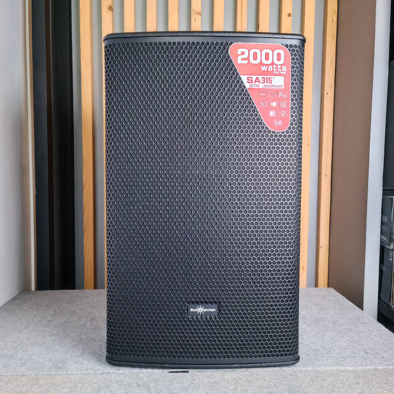 AUDIOCENTER SA315+ active speaker ตู้ไม้ ลำโพง 2 ทาง แอมป์ในตัว 2000 วัตต์ 15 นิ้ว SA-315+ SA 315+ เอไอ-ไพศาล