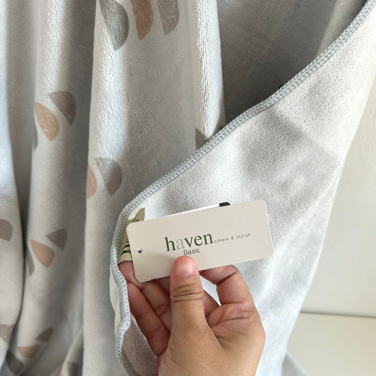 🍀HAVEN Towel Microfiber🍀ผ้าเช็ดตัว ผ้าขนหนู ไมโครไฟเบอร์ ขนาด 28*56 นิ้ว HAVEN แท้💯Mcp Moon Grey